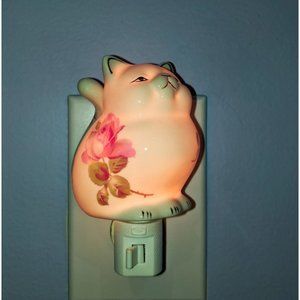 Porcelain 24k cat night light